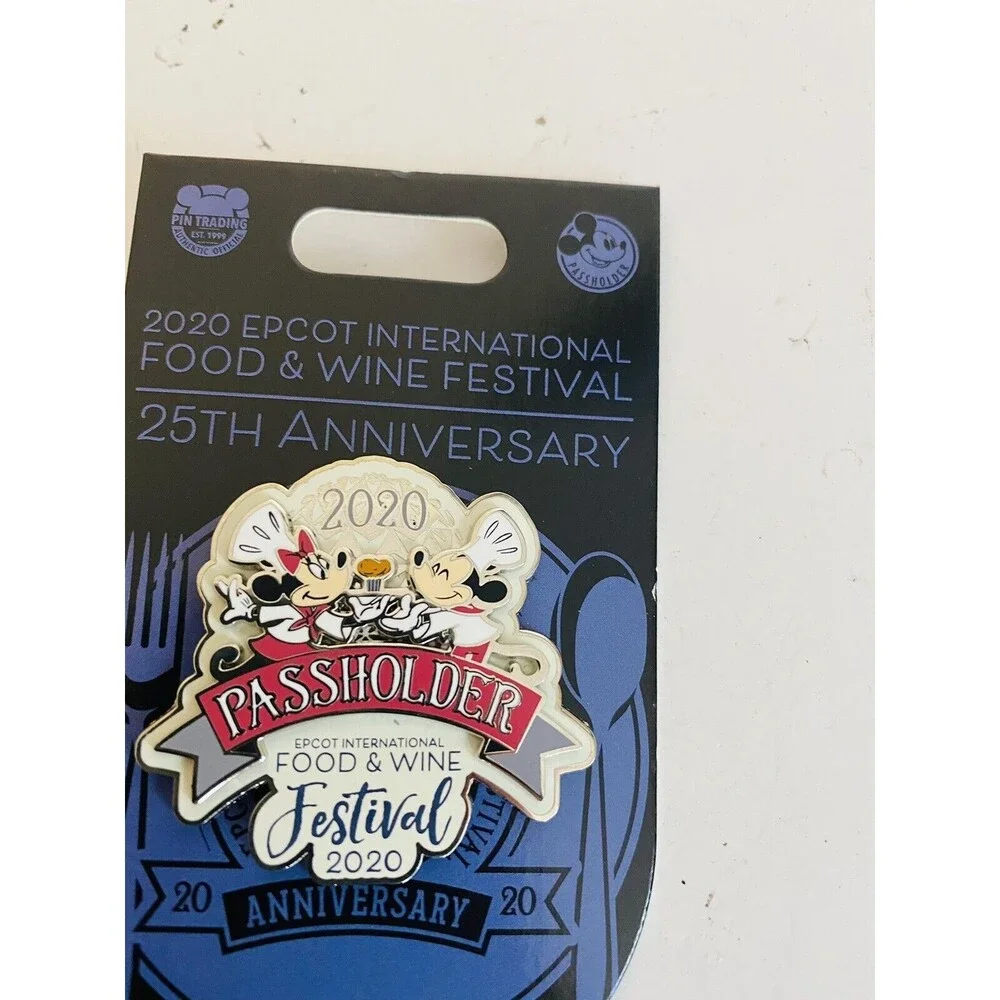 Disney Parks Pin Food & Wine Festival Epcot 2020 Mickey Minnie Mouse Passholder